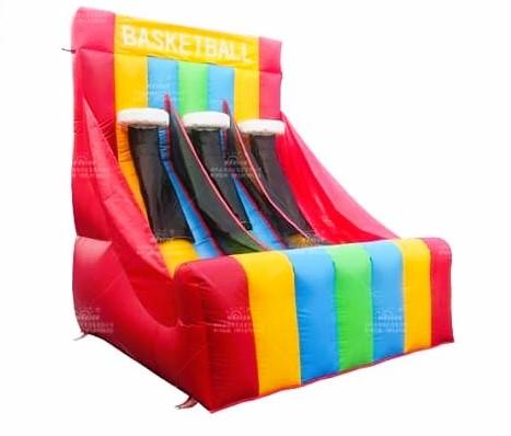 Inflatable basketball game with triple hoops 2 1